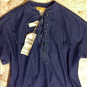 🔥NWT NORDSTROM SUPER CUTE DENIM TIE UP TOP!